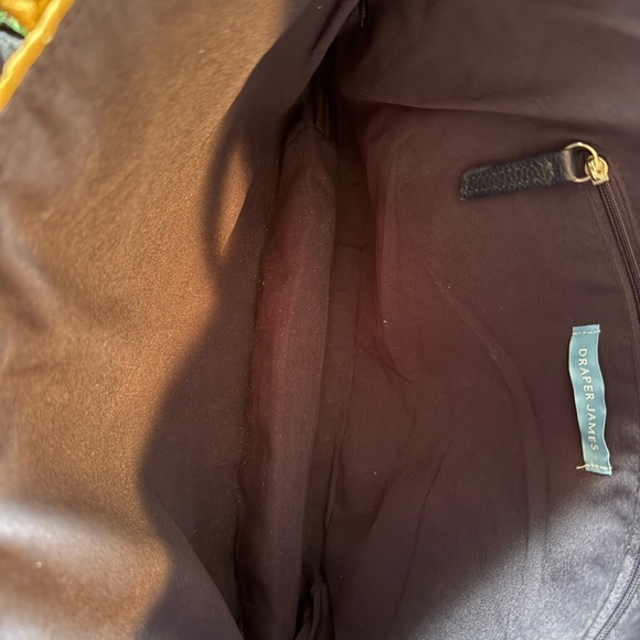 Draper James Tan Woven Tote with Navy Floral Scarf, excellent condition! - Picture 5 of 7